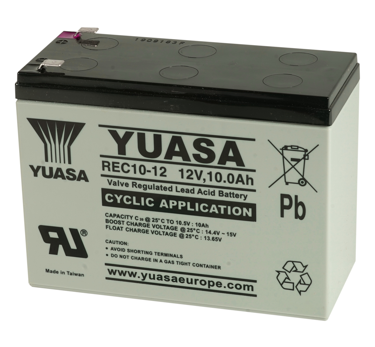 Yuasa REC10-12 12V 10Ah Rechargeable Cyclic Battery
