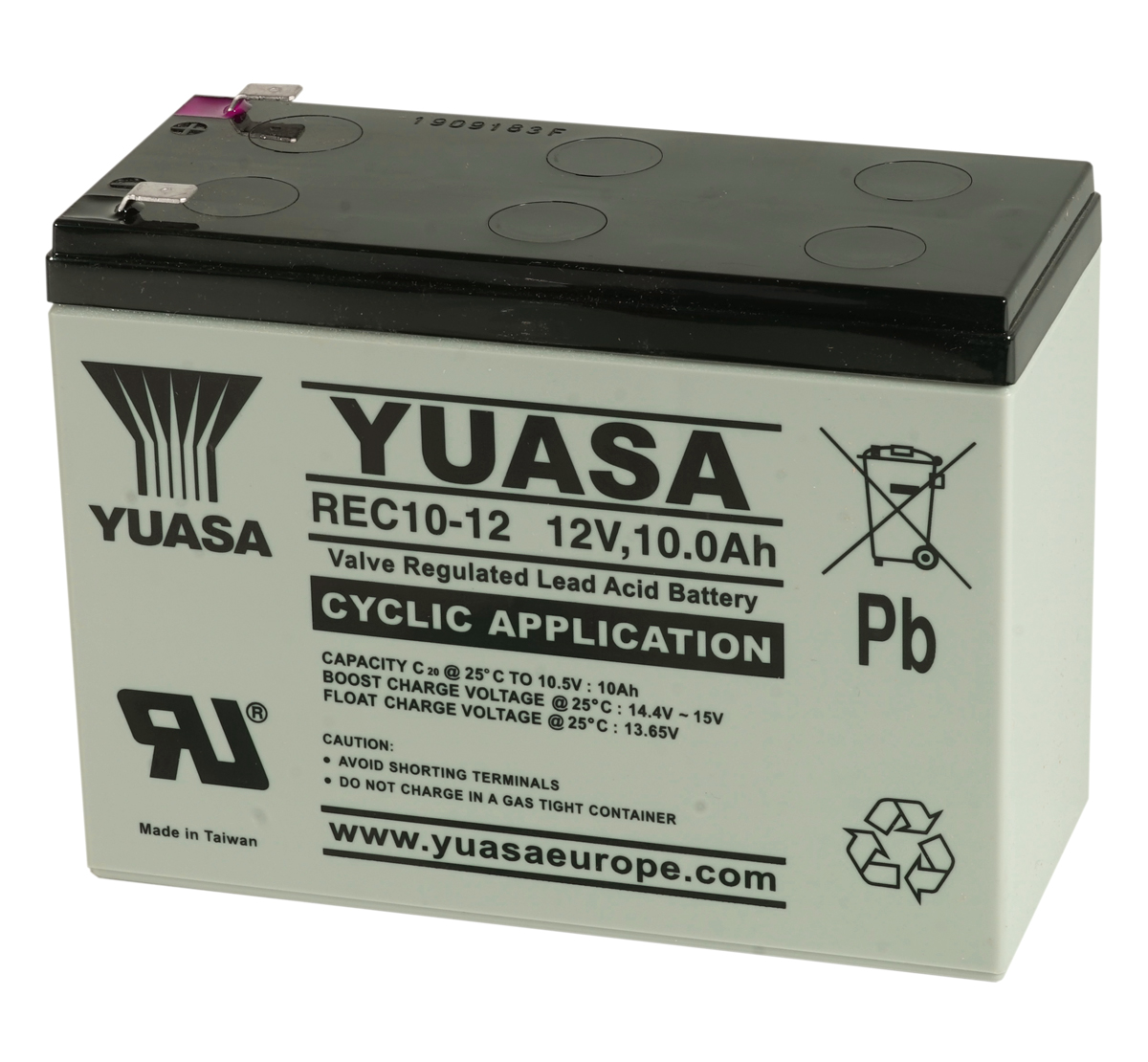 Yuasa REC10-12 12v 10Ah Cyclic Battery Buy Online from The Battery Shop