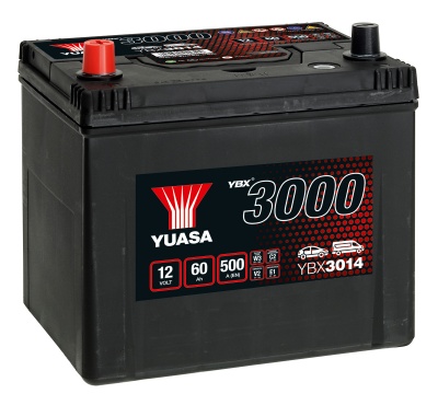 Yuasa YBX3014 014 Size 12V 60Ah Car Battery