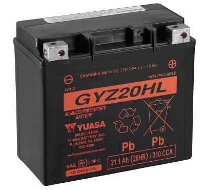 Yuasa GYZ20HL 12V High Performance Motorcycle Battery